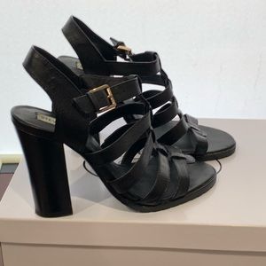 Steve Madden LASERRR Black MultiStrap Heel Sandal